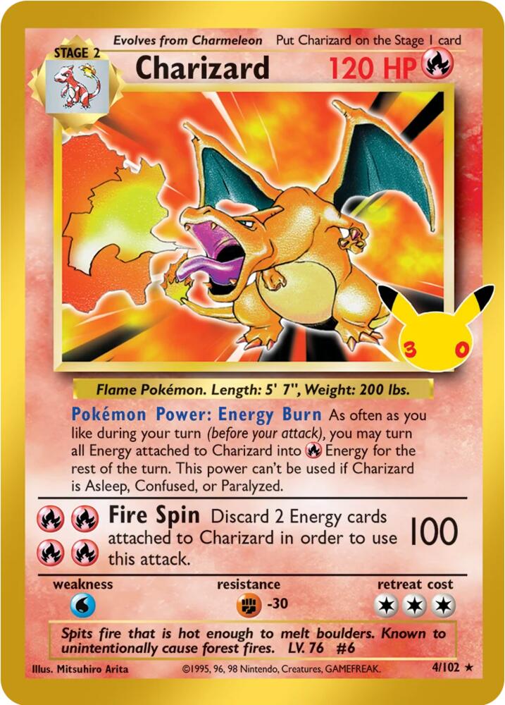 Charizard 4/102 (ME: 30th Celebration Classic Collection) - Holofoil