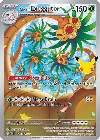 Alolan Exeggutor 129/128 (ME: 30th Celebration) - Holofoil