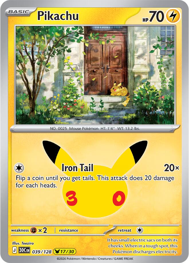 Pikachu 039/128 (ME: 30th Celebration) - Holofoil