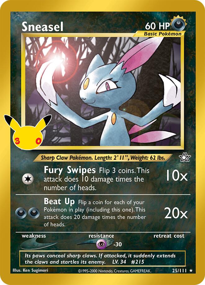 Sneasel 25/111 (ME: 30th Celebration Classic Collection) - Holofoil