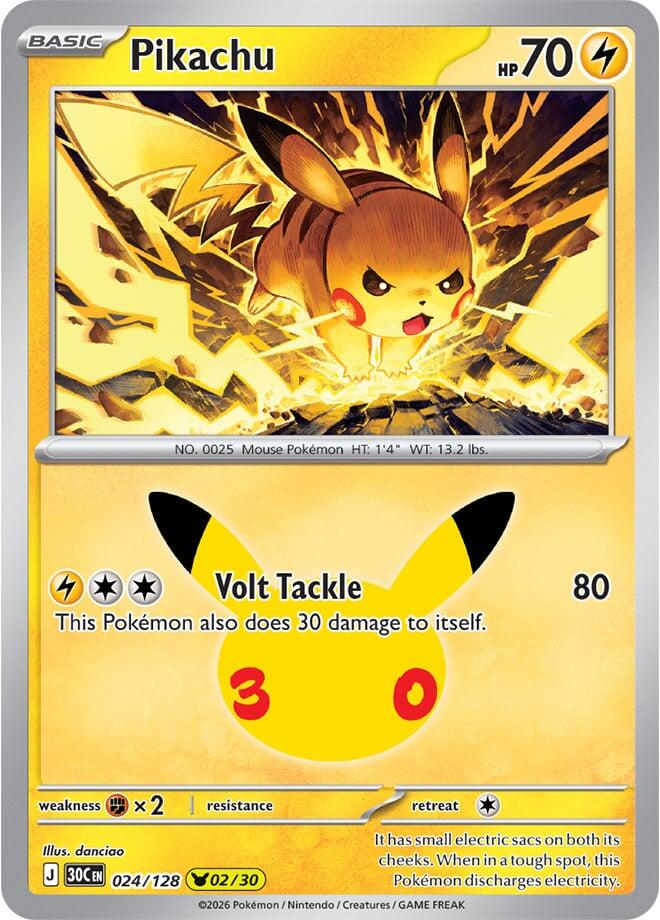 Pikachu 024/128 (ME: 30th Celebration) - Holofoil