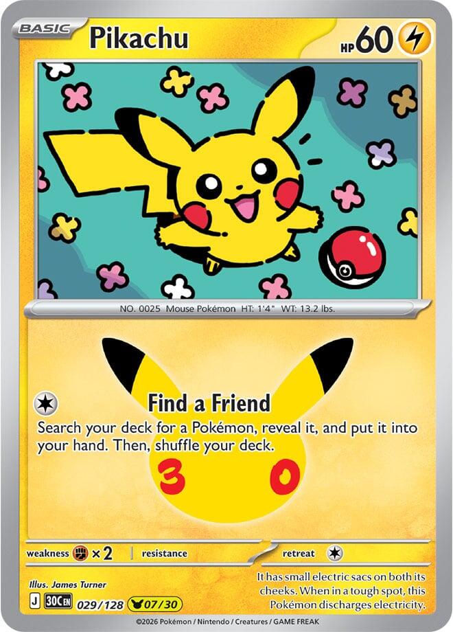 Pikachu 029/128 (ME: 30th Celebration) - Holofoil