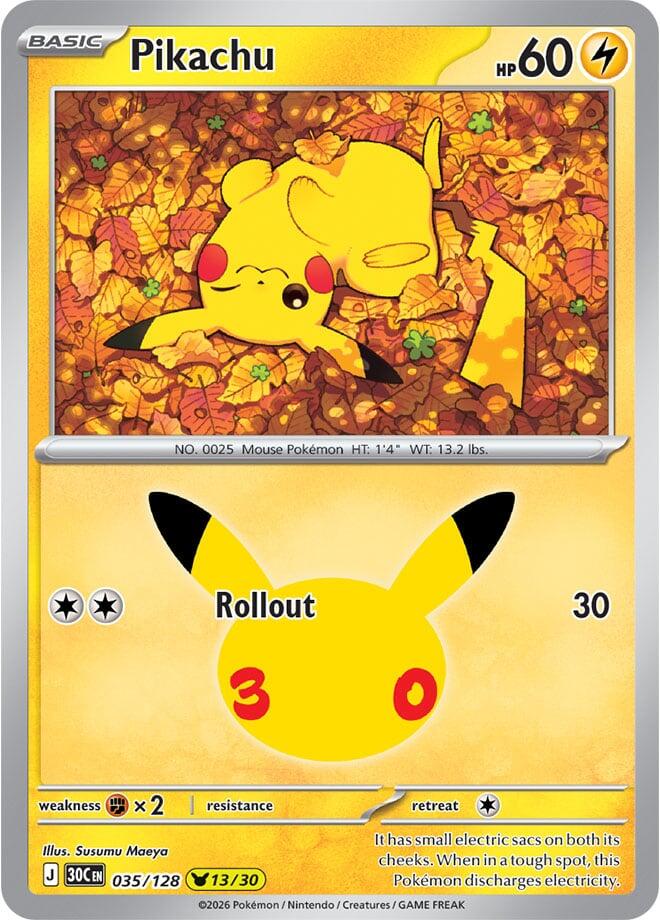 Pikachu 035/128 (ME: 30th Celebration) - Holofoil