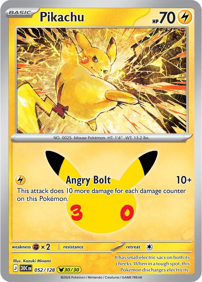 Pikachu 052/128 (ME: 30th Celebration) - Holofoil