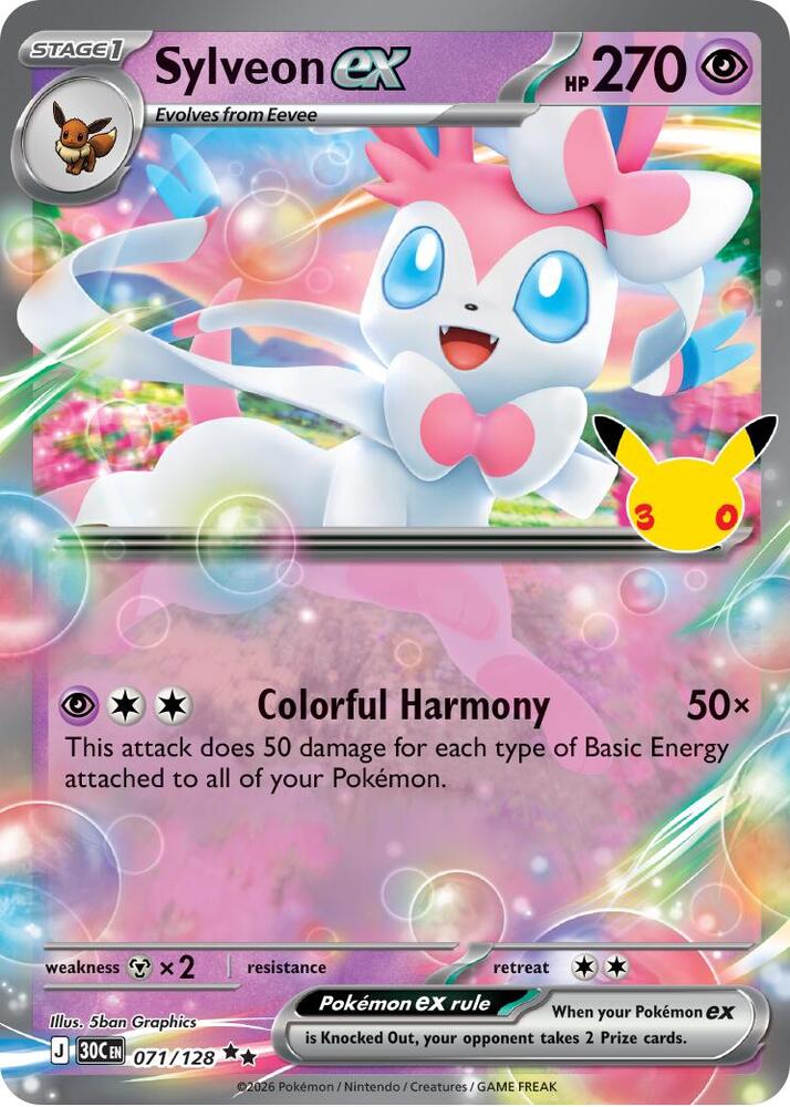 Sylveon ex 071/128 (ME: 30th Celebration) - Holofoil