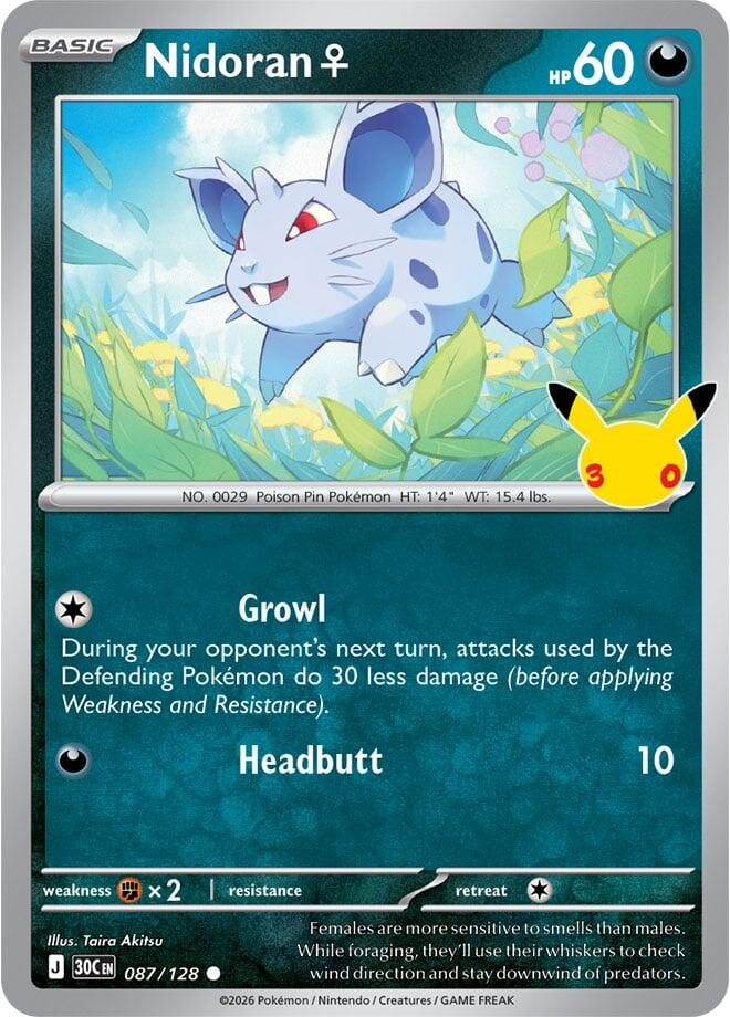 Nidoran F 087/128 (ME: 30th Celebration) - Holofoil