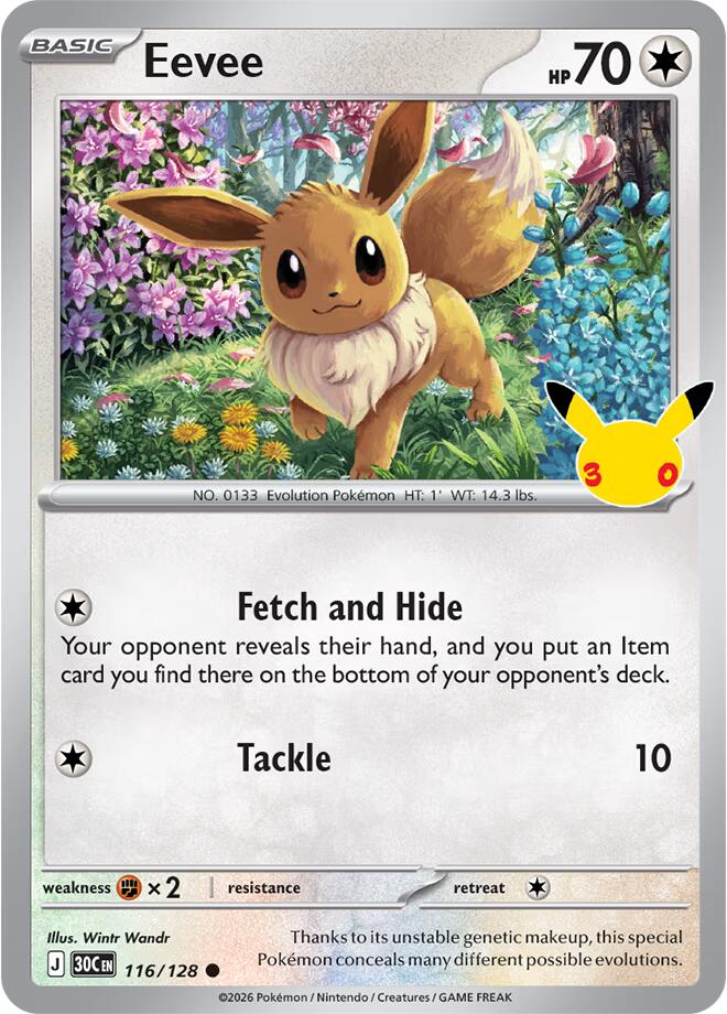 Eevee 116/128 (ME: 30th Celebration) - Holofoil