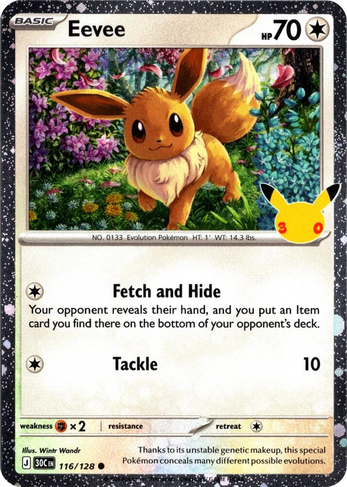 Eevee 116 128 30th Celebration 116/128 (Blister Exclusives) - Holofoil