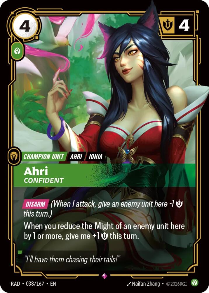 Ahri - Confident 038/167 (Radiance) - Foil