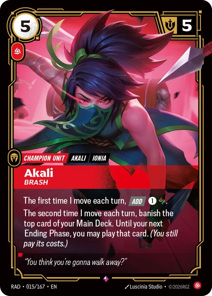 Akali - Brash 015/167 (Radiance) - Foil