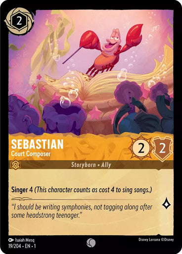19/204 Sebastian - Court Composer - Disney Lorcana First Chapter - Common & Cold Foil Card