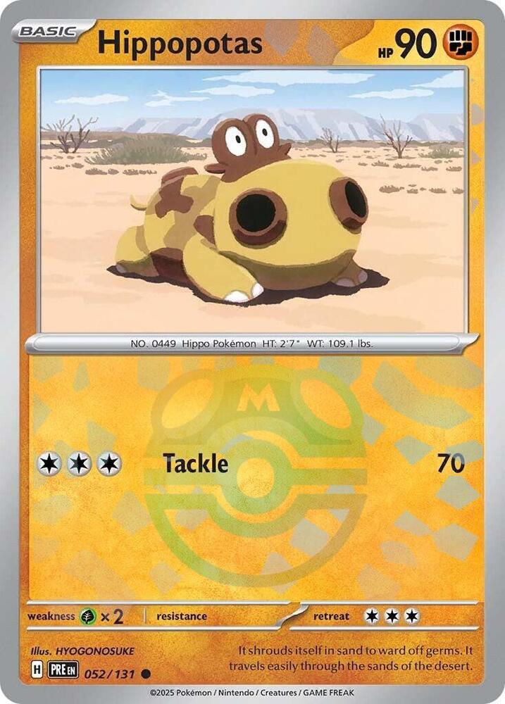 Hippopotas 052/131 (SV: Prismatic Evolutions) - Master Ball Holofoil