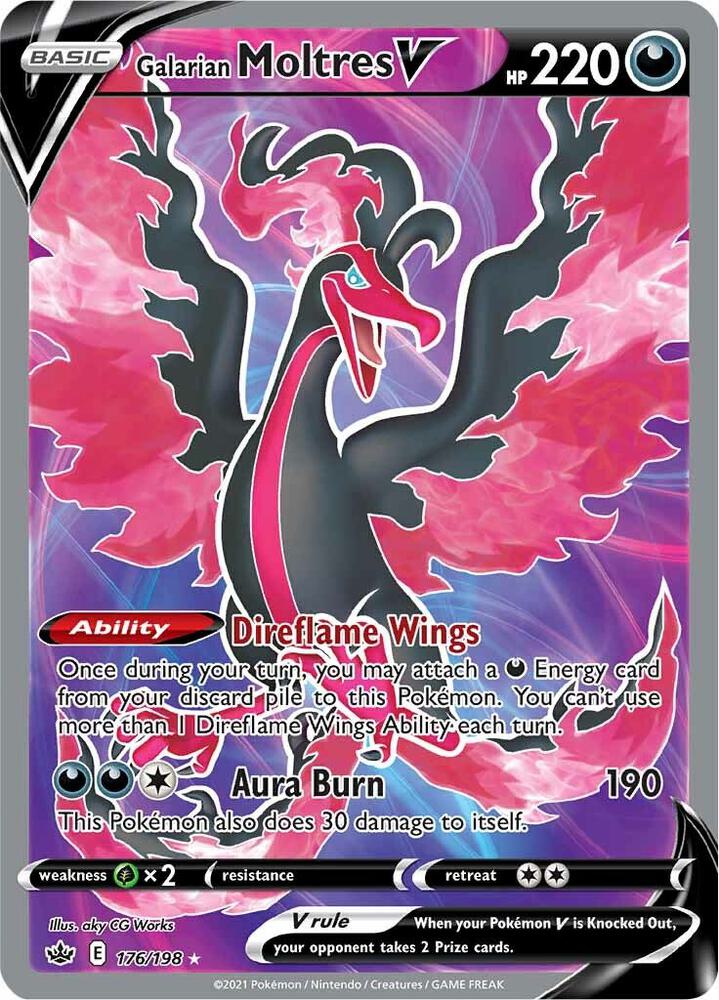 Galarian Moltres V 176/198 (SWSH06: Chilling Reign) - Holofoil
