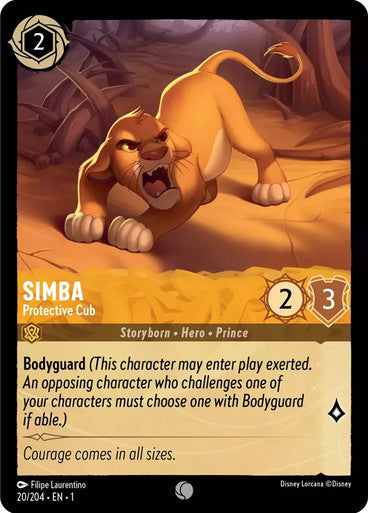 20/204 Simba - Protective Cub - Disney Lorcana First Chapter - Common & Cold Foil Card