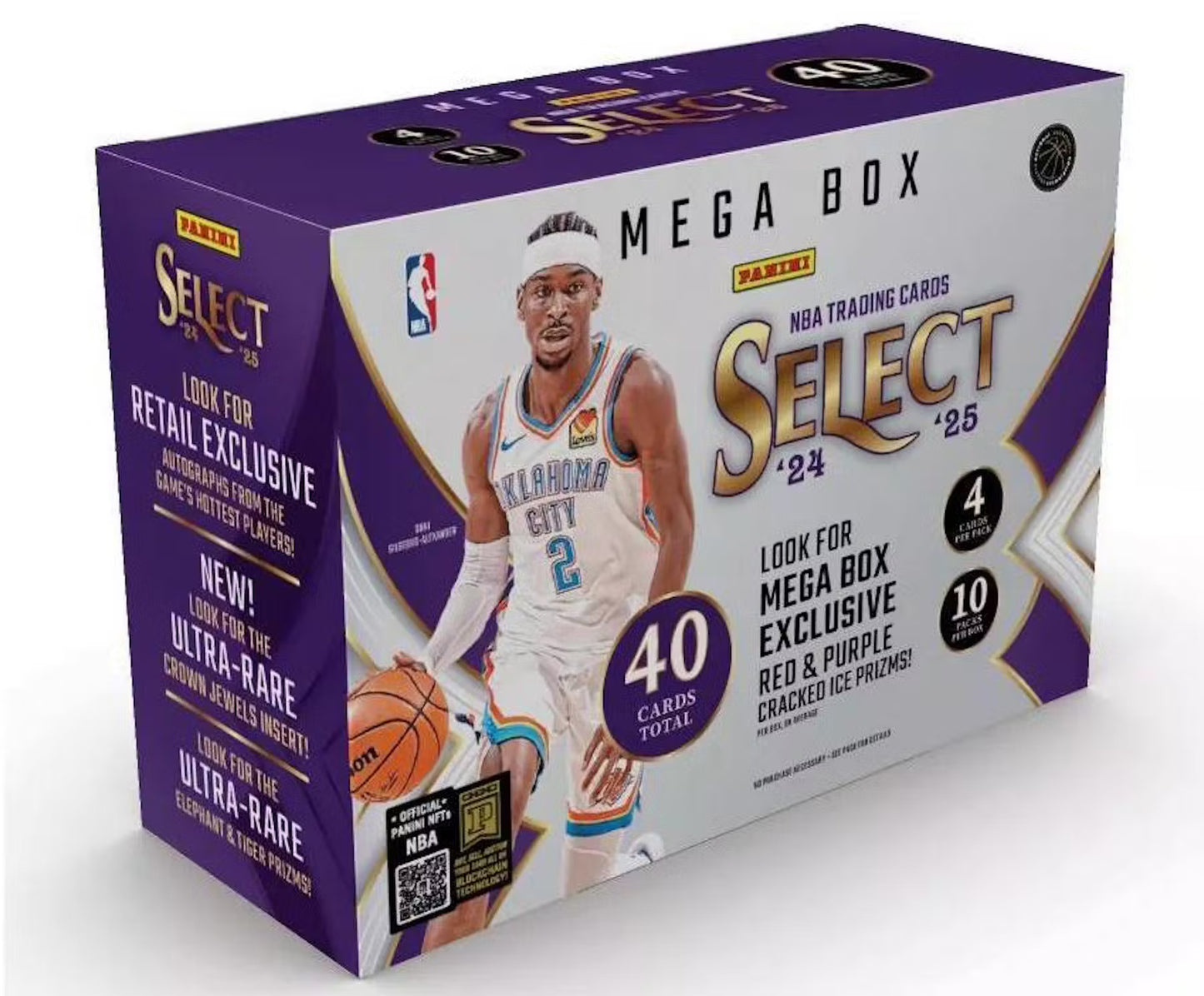 2024/25 Panini Select NBA Basketball Mega Box (Red & Purple Cracked Ice) Cards