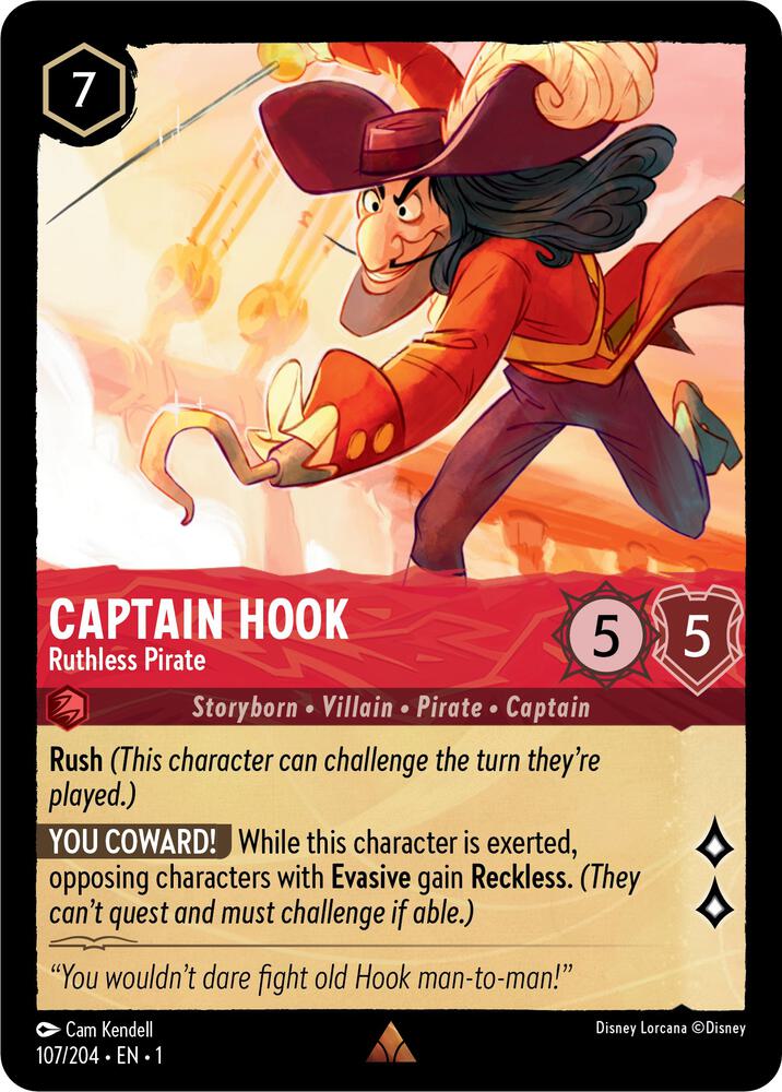 Captain Hook, Ruthless Pirate 107/204 (The First Chapter) - Cold Foil