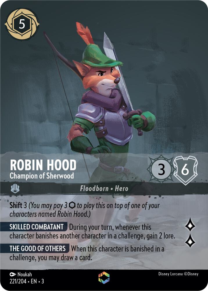 Robin Hood, Champion of Sherwood (Enchanted) 221/204 (Into the Inklands) - Holofoil