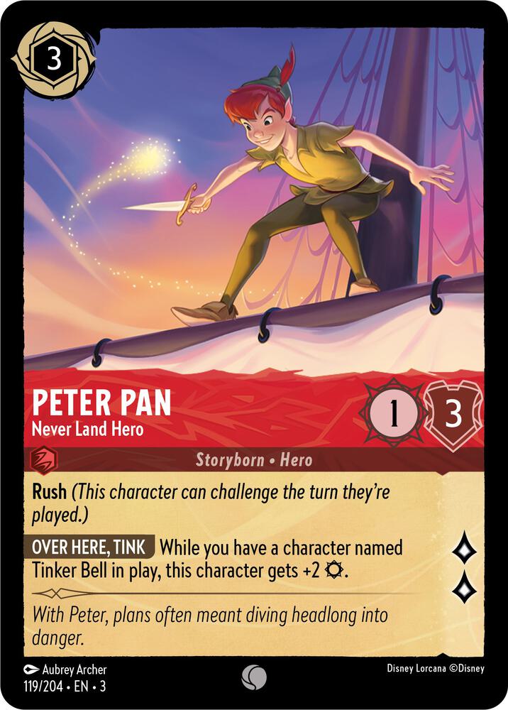 Peter Pan, Never Land Hero 119/204 (Into the Inklands) - Cold Foil