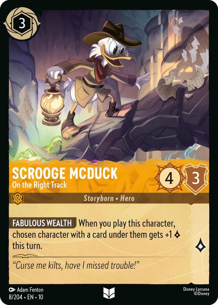 Scrooge McDuck, On the Right Track 8/204 (Whispers in the Well) - Cold Foil