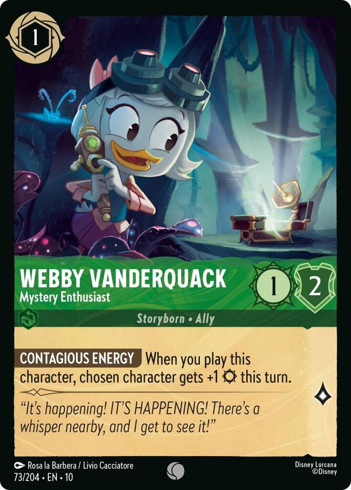 Webby Vanderquack, Mystery Enthusiast 73/204 (Whispers in the Well) - Cold Foil