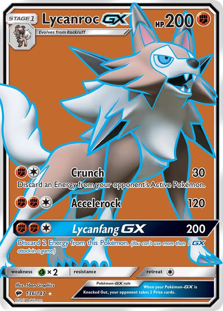 Lycanroc GX 136/147 (SM - Burning Shadows) - Holofoil