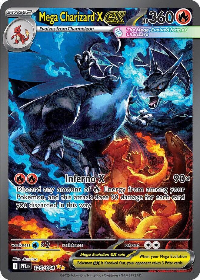 Mega Charizard X ex 125/094 (ME02: Phantasmal Flames) - Holofoil