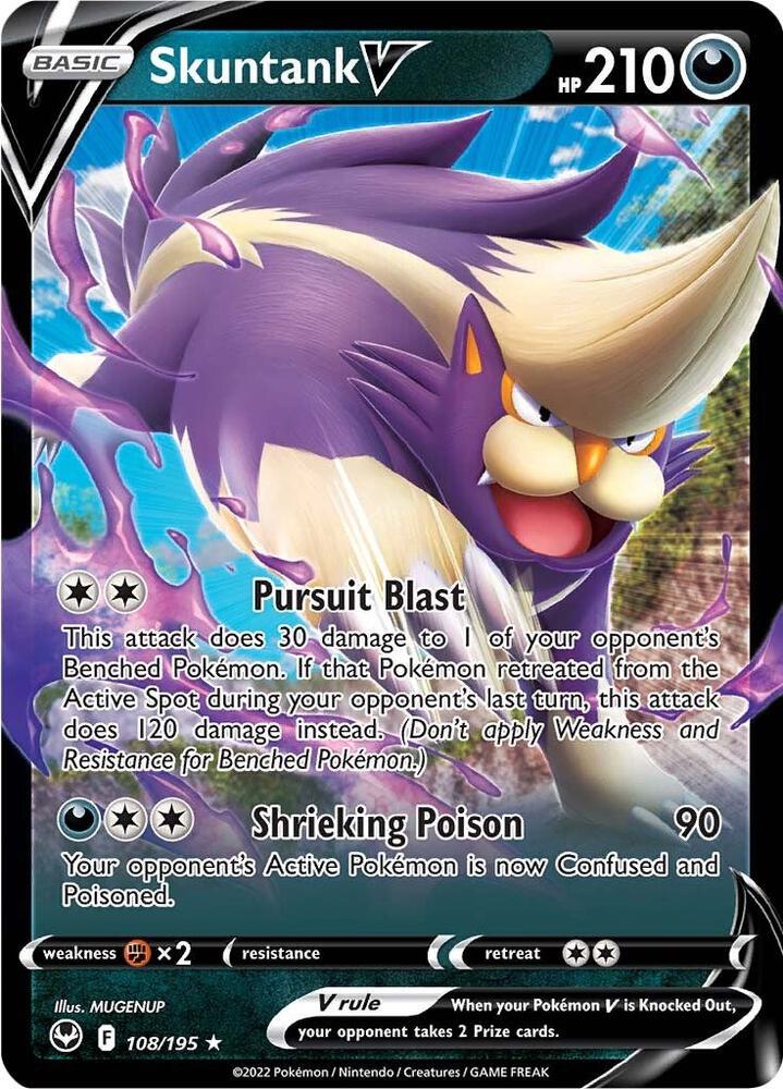 Skuntank V 108/195 (SWSH12: Silver Tempest) - Holofoil