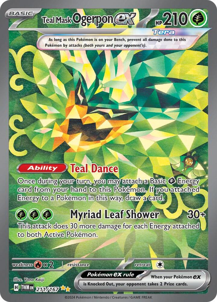 Teal Mask Ogerpon ex 211/167 (SV06: Twilight Masquerade) - Holofoil