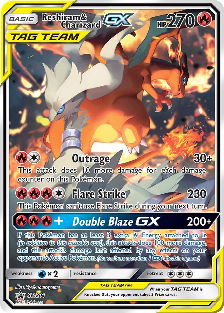 Reshiram and Charizard GX SM201 (SM Promos) - Holofoil