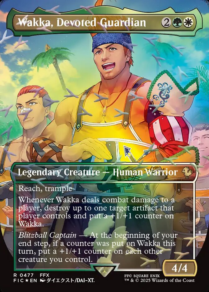 Wakka, Devoted Guardian 477 (Commander: FINAL FANTASY) - Borderless Chocobo Track Foil