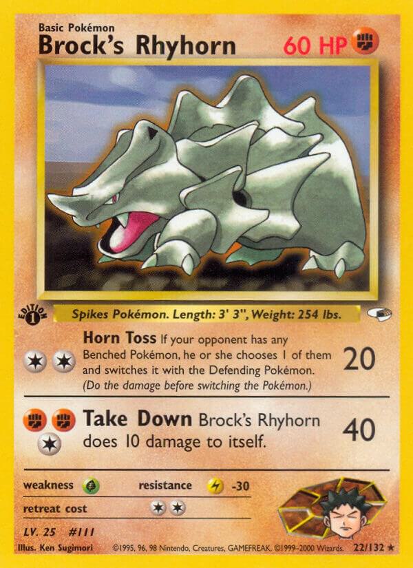 Brock's Rhyhorn 022/132 (Gym Heroes) - 1st Edition