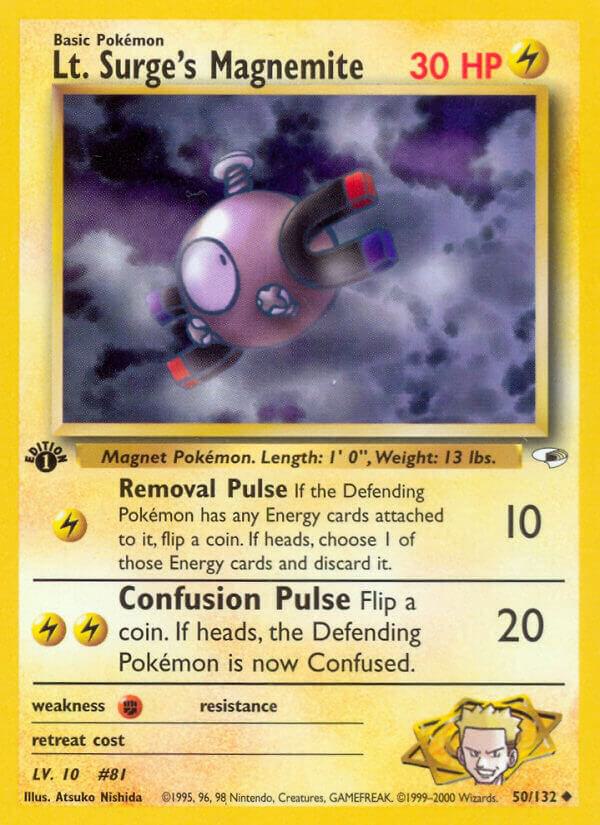 Lt. Surge's Magnemite 050/132 (Gym Heroes) - 1st Edition