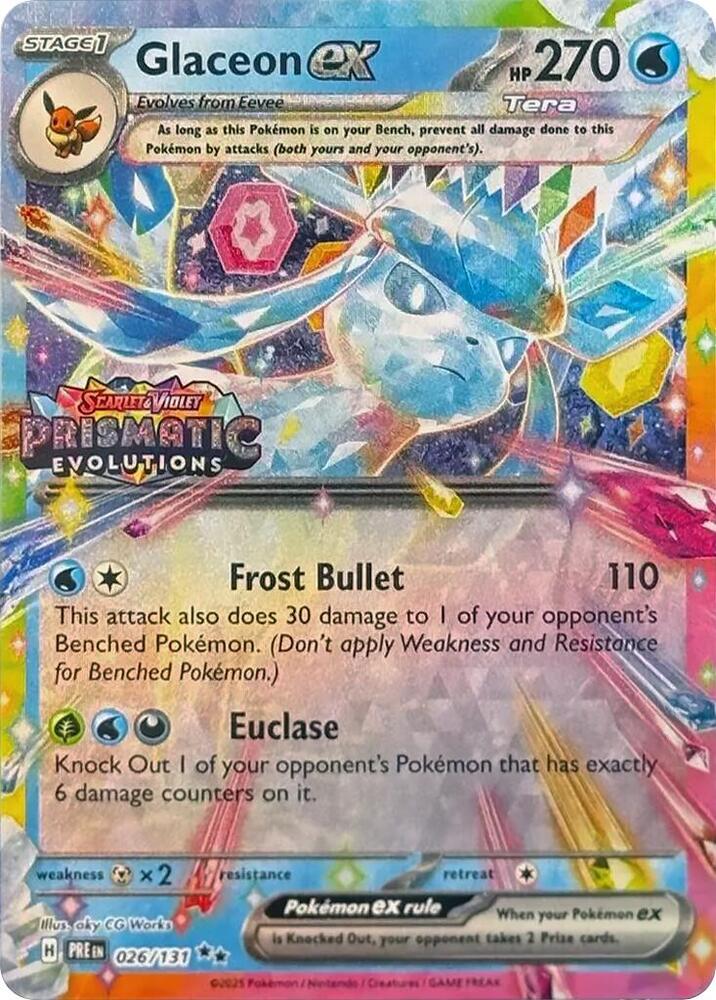 Glaceon ex 026 131 Prismatic Evolutions Stamp 026/131 (Miscellaneous Cards & Products) - Holofoil