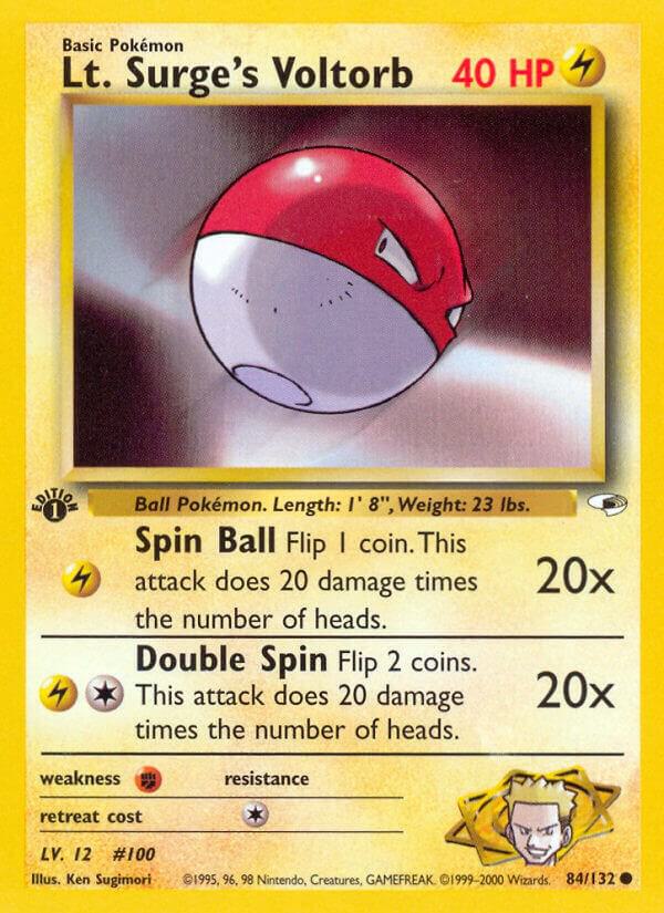 Lt. Surge's Voltorb 084/132 (Gym Heroes) - 1st Edition