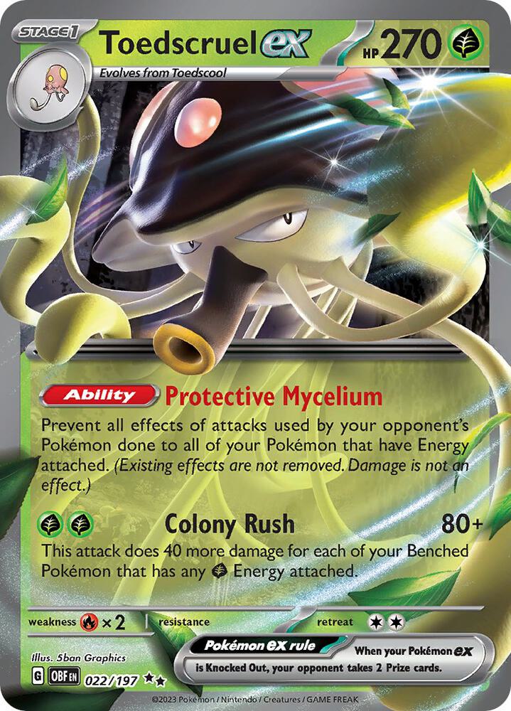Toedscruel ex 022/197 (SV03: Obsidian Flames) - Holofoil