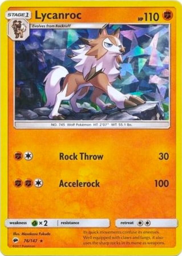 Lycanroc 076/147 (Deck Exclusives) - Cracked Ice Holofoil