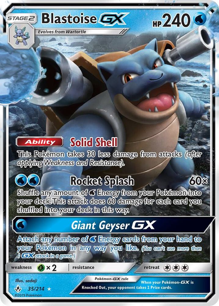 Blastoise GX 35/214 (SM - Unbroken Bonds) - Holofoil