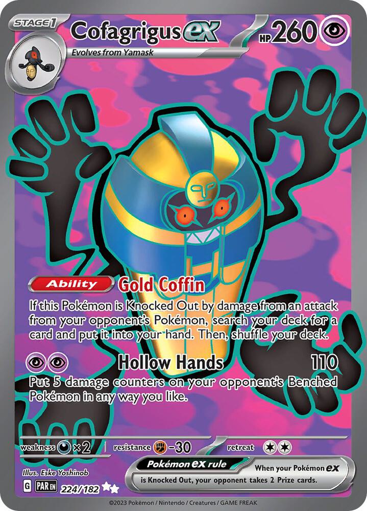 Cofagrigus ex 224/182 (SV04: Paradox Rift) - Holofoil