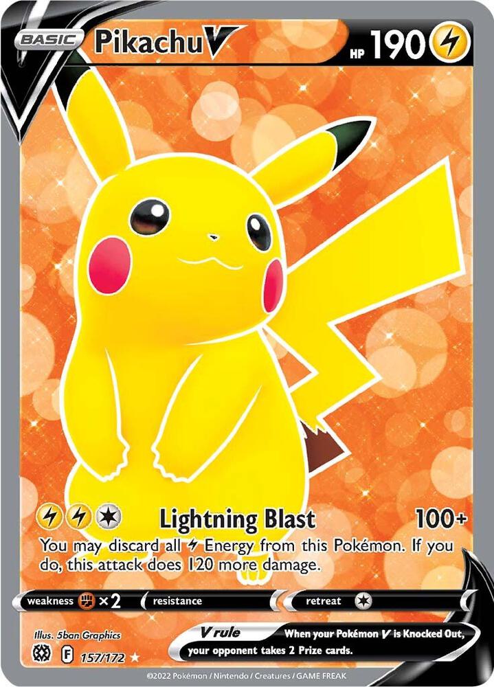 Pikachu V 157/172 (SWSH09: Brilliant Stars) - Holofoil