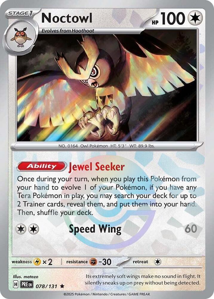 Noctowl 078/131 (SV: Prismatic Evolutions) - Poke Ball Holofoil