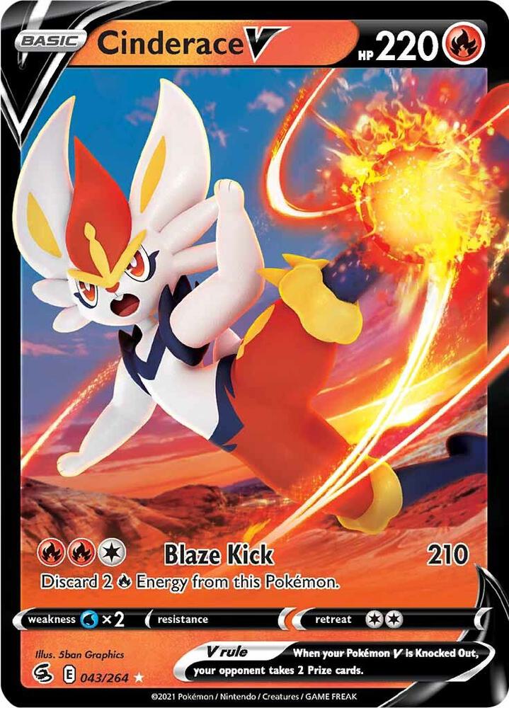 Cinderace V 043/264 (SWSH08: Fusion Strike) - Holofoil