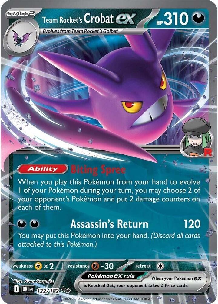 Team Rocket's Crobat ex 122/182 (SV10: Destined Rivals) - Holofoil
