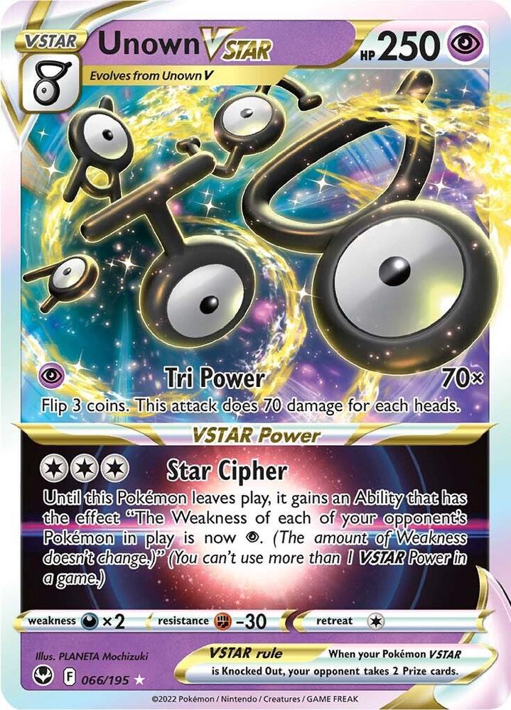 Unown VSTAR 066/195 (SWSH12: Silver Tempest) - Holofoil
