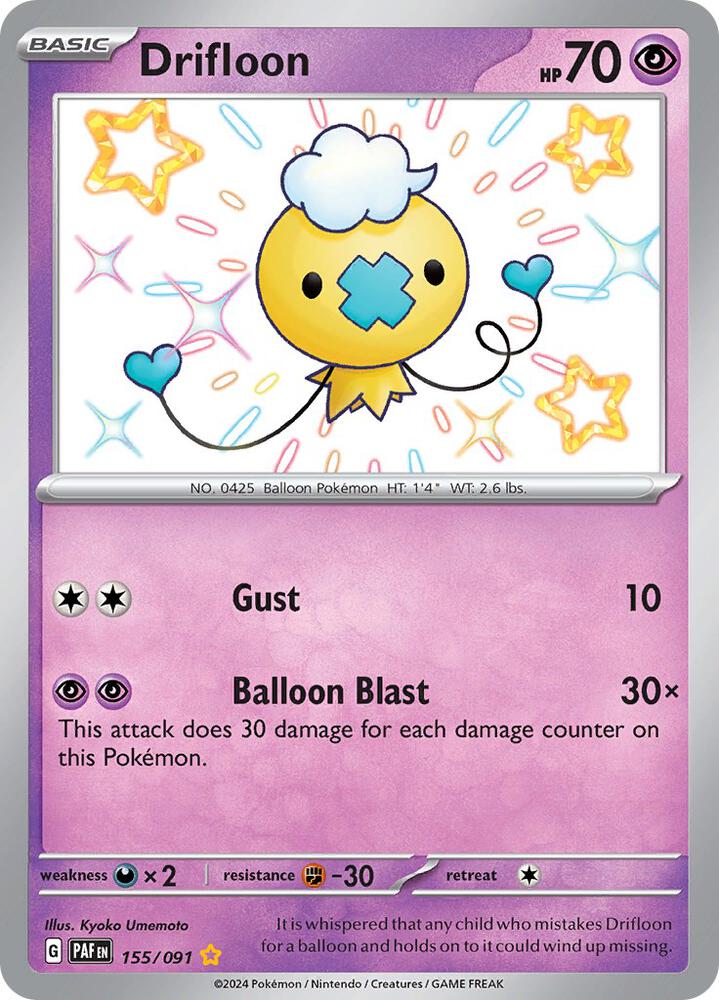 Drifloon 155/091 (SV: Paldean Fates) - Holofoil
