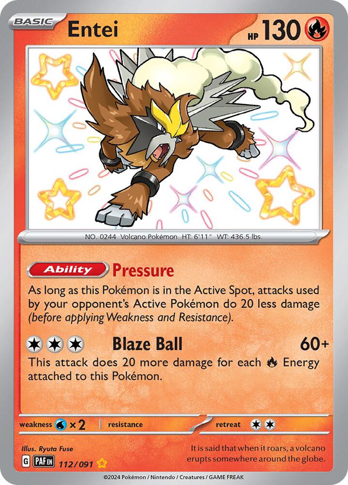 Entei 112/091 (SV: Paldean Fates) - Holofoil