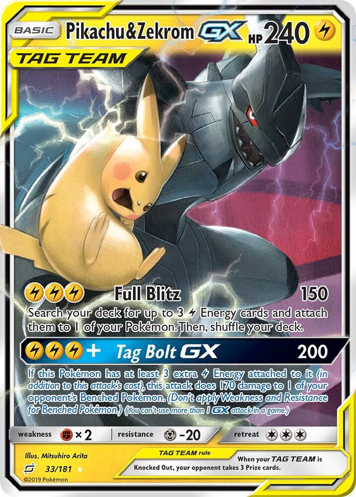 Pikachu and Zekrom GX 33/181 (SM - Team Up) - Holofoil