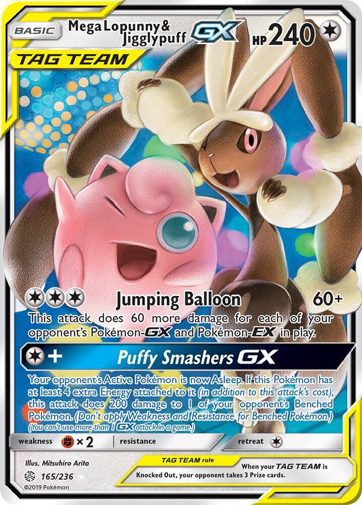 Mega Lopunny and Jigglypuff GX 165/236 (SM - Cosmic Eclipse) - Holofoil