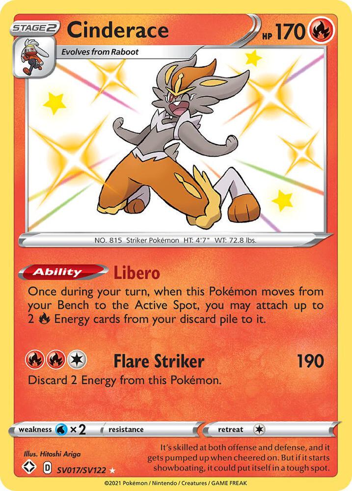 Cinderace SV017/SV122 (Shining Fates: Shiny Vault) - Holofoil