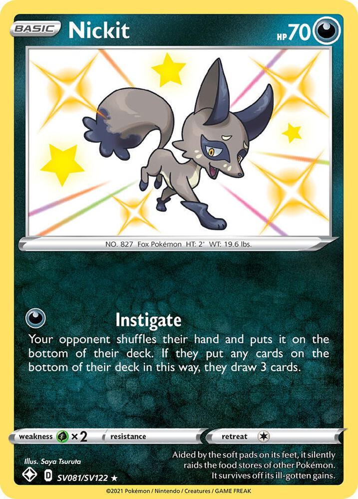 Nickit SV081/SV122 (Shining Fates: Shiny Vault) - Holofoil
