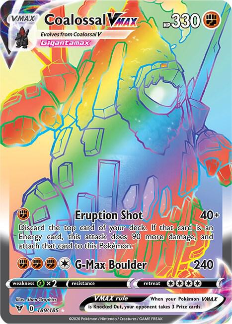 Coalossal VMAX Secret 189/185 (SWSH04: Vivid Voltage) - Holofoil
